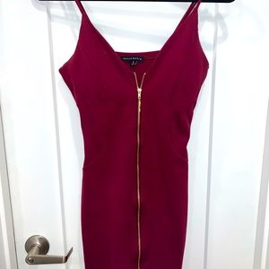 Pink/burgundy gold zipper dress
